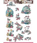 FEUILLE 3D KITSCHY BIRDS CD11437