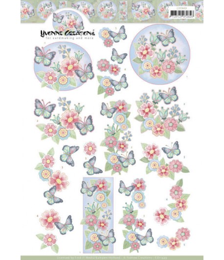 FEUILLE 3D PAPILLONS CD1149