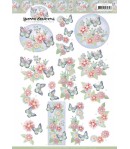 FEUILLE 3D PAPILLONS CD1149