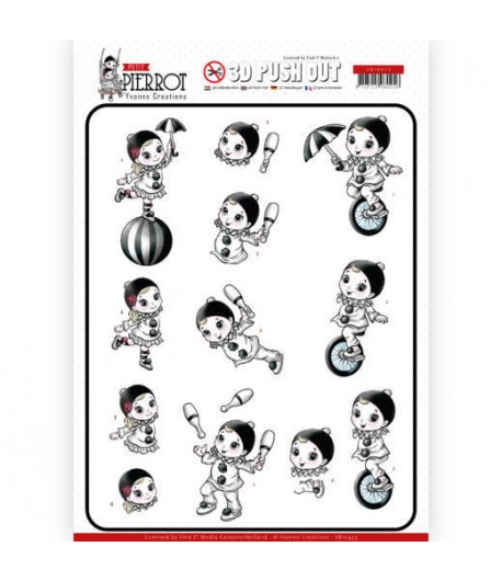 FEUILLE 3D PETIT PIERROT CIRCUS - SB10433