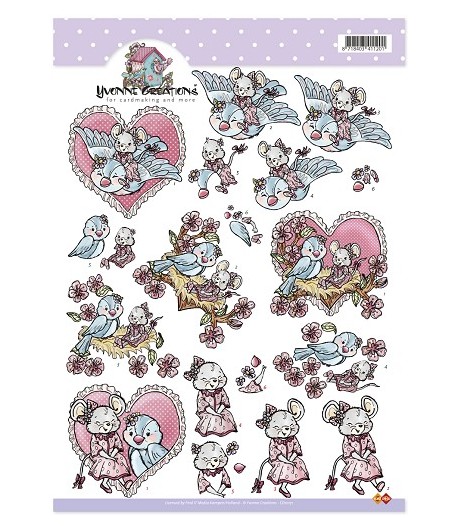 FEUILLE 3D PETITES SOURIS CD10171