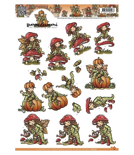 FEUILLE 3D CHAMPIGNONS HJ10301