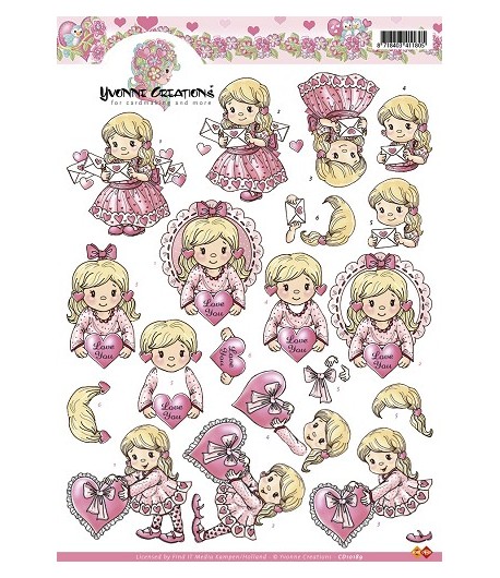 FEUILLE 3D PETITES FILLES CD10189