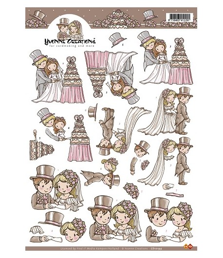 FEUILLE 3D LES MARIES CD10199