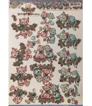 FEUILLE 3D PETITS CHATS CD10484