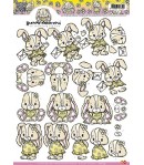 FEUILLE 3D JOLIS LAPINS CD10279