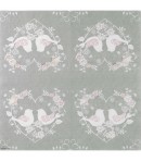 SERVIETTE COEUR OISEAUX