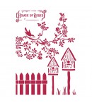 POCHOIR NICHOIRS ET OISEAU 21X29.7CM KSG441