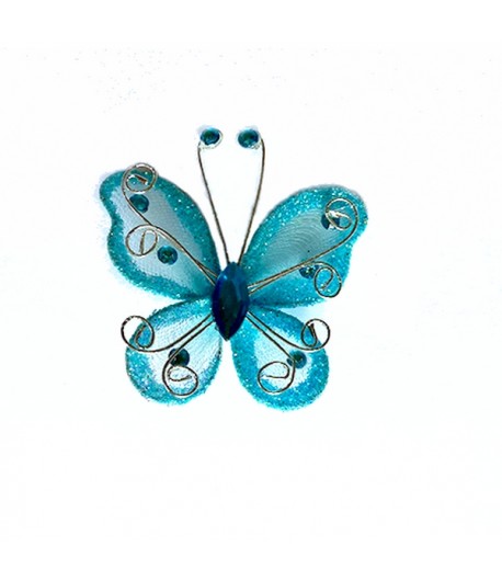 PAPILLON GLITTER BLEU CLAIR