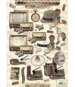 FEUILLE 3D TELE VINTAGE