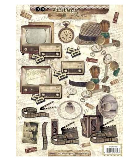 FEUILLE 3D TELE VINTAGE