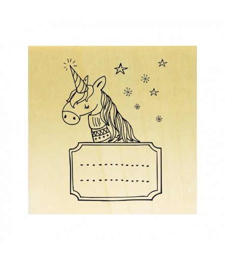 TAMPON BOIS - LICORNE ÉTIQUETTE