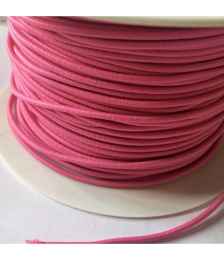 CORDON ELASTIQUE ROSE 3MM - 1M