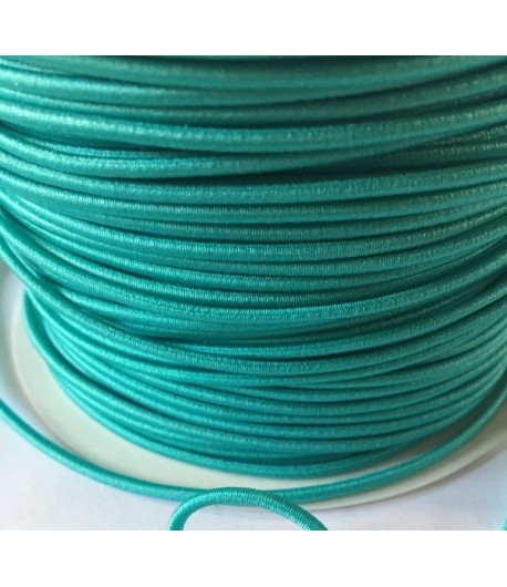 CORDON ELASTIQUE VERT EMERAUDE 3MM - 1M