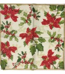 SERVIETTE COCKTAIL POINSETTIAS