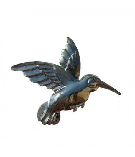 OISEAU EN MÉTAL ARGENTÉ - 9.5 CM