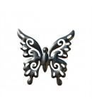 PAPILLON EN MÉTAL ARGENTÉ - 8 X 9 CM