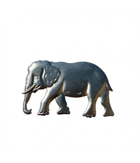 ÉLÉPHANT  EN MÉTAL ARGENTÉ -7.5 X 4.5 CM