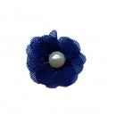 FLEUR EN TULLE FILET - BLEU FONCÉ