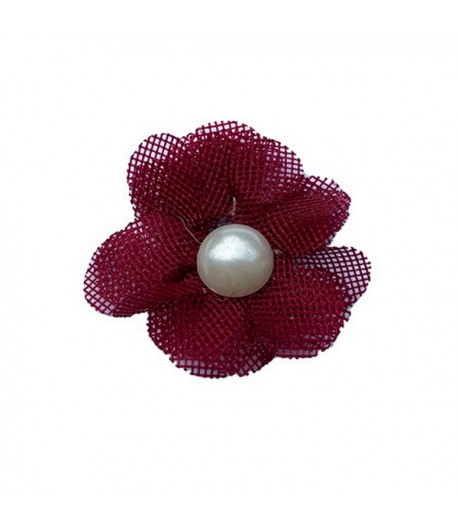 FLEUR EN TULLE FILET - BORDEAUX