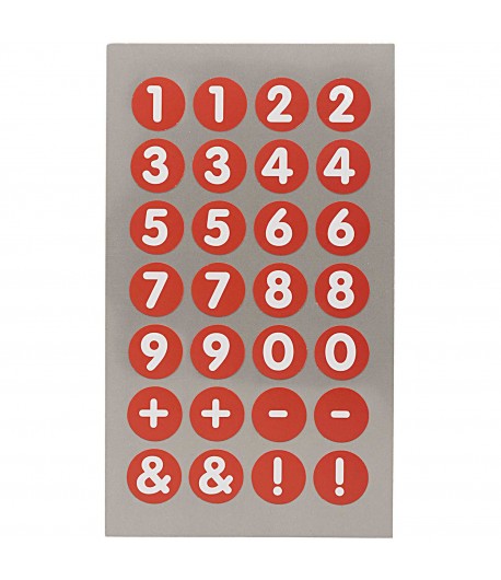 STICKERS CHIFFRES ROND ROUGE