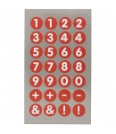 STICKERS CHIFFRES ROND ROUGE