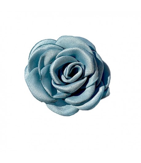 FLEUR EN TISSU SATIN - BLEU