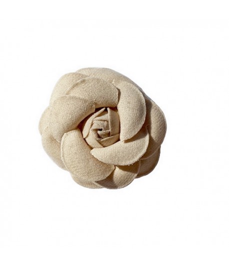 FLEUR EN TISSU SUÉDINE - BEIGE