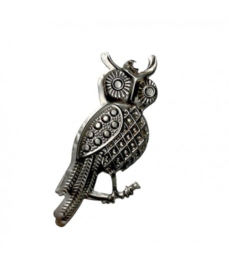 CHOUETTE EN MÉTAL ARGENTÉ