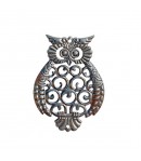 CHOUETTE EN MÉTAL ARGENTÉ