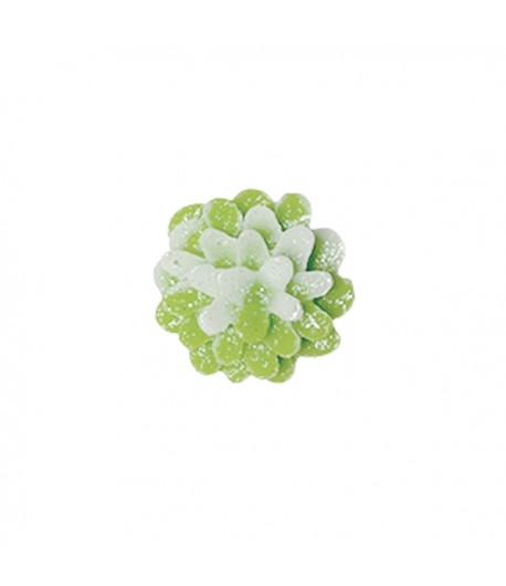 FLEUR EN PLASTIQUE - VERT BLANC GLITTER