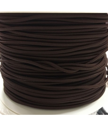 CORDON ELASTIQUE MARRON 3MM - 1M