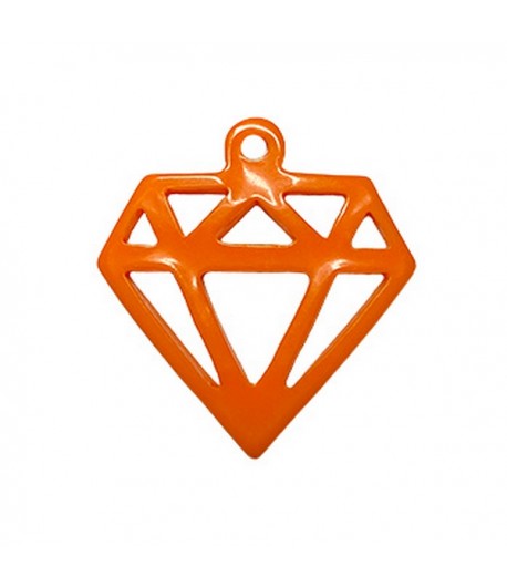 PENDENTIF DIAMANT EN PLASTIQUE - ORANGE