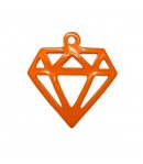 PENDENTIF DIAMANT EN PLASTIQUE - ORANGE