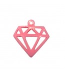 PENDENTIF DIAMANT EN PLASTIQUE - ROSE