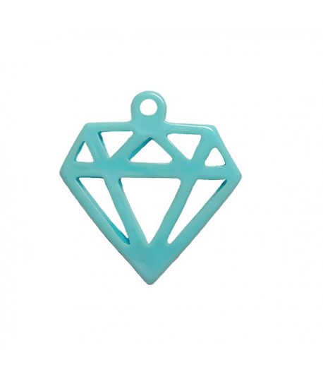 PENDENTIF DIAMANT EN PLASTIQUE - BLEU