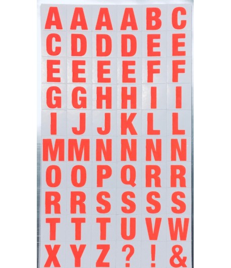 STICKERS ALPHABET CARRE ORANGE