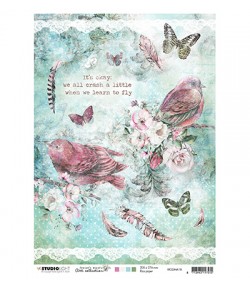 PAPIER DE RIZ A4 OISEAUX 21 X 29.7 - STUDIOLIGHT