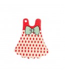 ROBE EN BOIS - BLANC POIS ROUGES