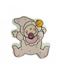 BEBE ET HOCHET EN BOIS  - ROSE