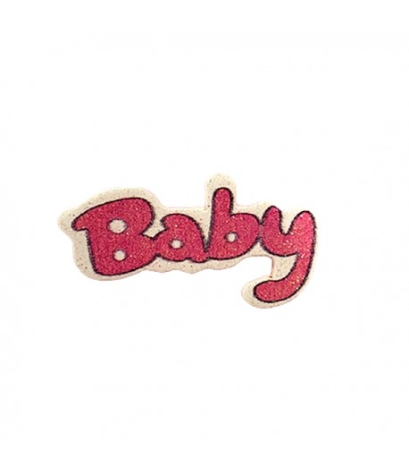 MOT EN BOIS BABY - ROSE  GLITTER