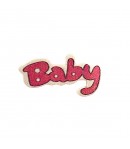 MOT EN BOIS BABY - ROSE  GLITTER