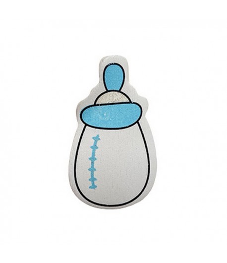 BIBERON EN BOIS -TETINE  BLEU