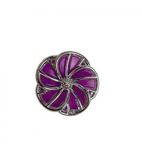 BOUTON FLEUR EN PLASTIQUE - VIOLET