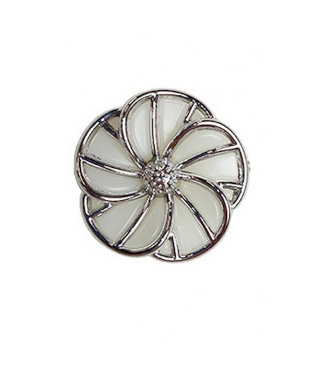 BOUTON FLEUR EN PLASTIQUE - BLANC