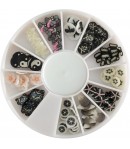 TRANCHES MINI CANES FIMO NOIR ET BLANC