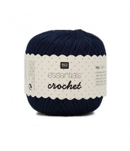 COTON MERCERISÉ ESSENTIALS CROCHET - BLEU MARINE (031)
