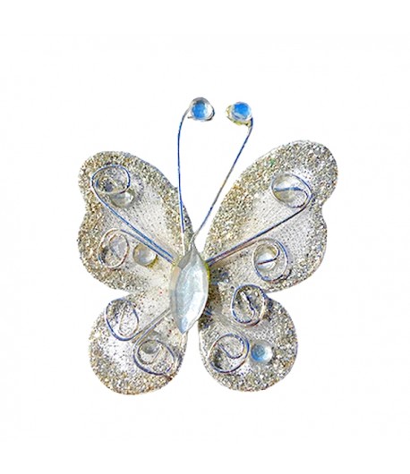 PAPILLON GLITTER - BLANC