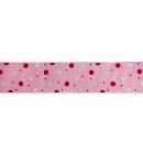 RUBAN ROSE POIS FUCHSIA ET BLANC 2.5 CM - 1 METRE