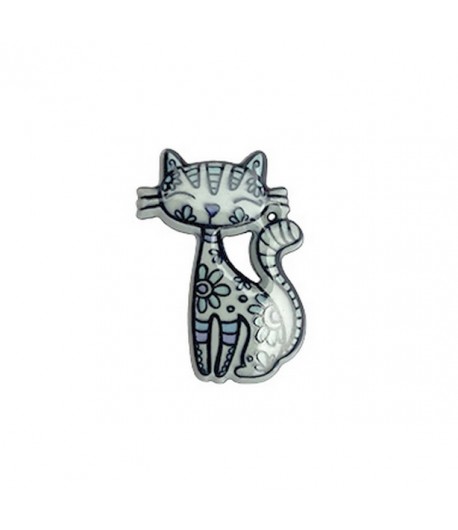 CHAT FLEURI EN PLASTIQUE